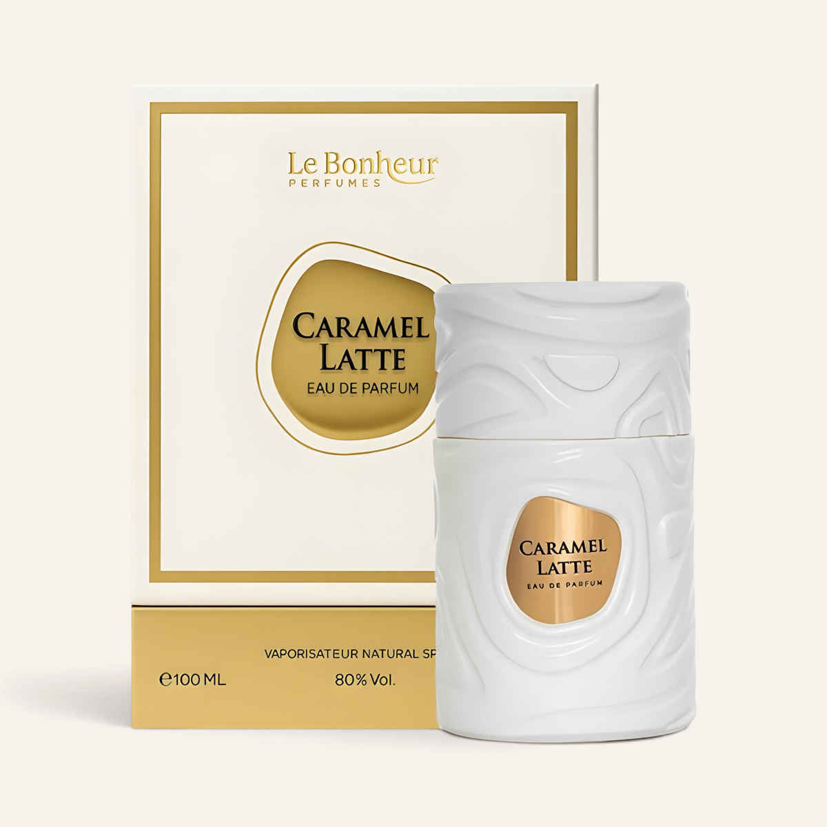 Profumo unisex Caramel Latte di Le Bonheur Perfumes, fragranza gourmand orientale selezionata da NOOR Arabian Essence